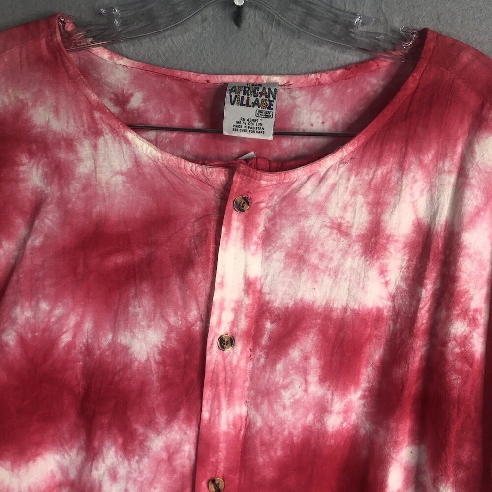 The African Village Frock Womens One Size Tie Dye Hippie Artsy Boho Set NEW - Picture 9 of 16
